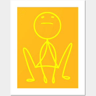 Stickman Yellow Posters and Art